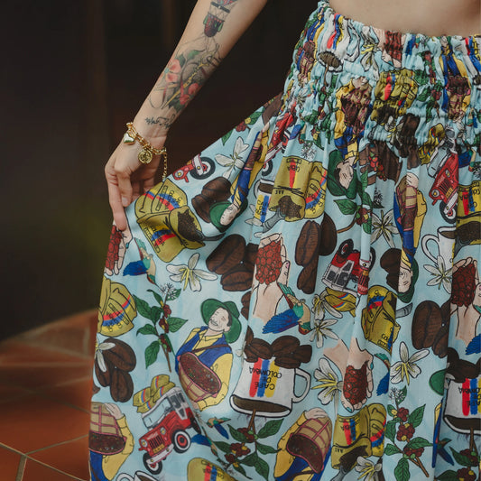 FALDA ACORDEÓN MUNDO CAFÉ