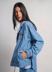 Chaqueta Denim Moño – detalle moño espalda