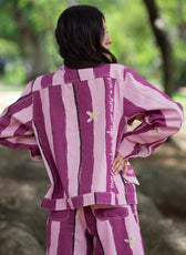 Chaqueta Denim Sabor a Flor – detalle botones grano de café