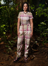 Blusa Malla Victoria manga corta estilizada con el pant a juego, look completo – Ale Ardila Studios