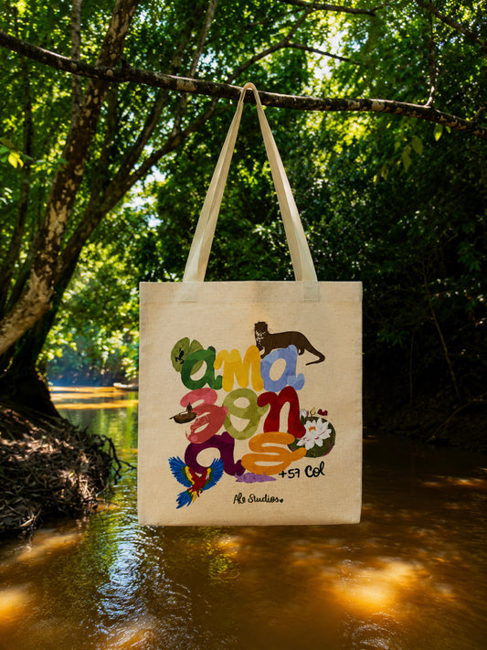 Tula Amazonas en tela con estampado de la colección La Travesía del Amazonas – Ale Ardila Studios